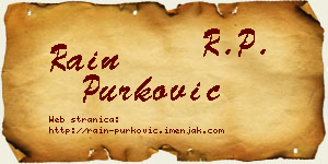 Rain Purković vizit kartica